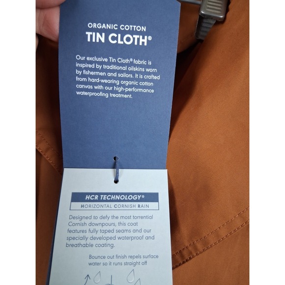 NEW Seasalt Cornwall Coat 12P Brown Organic Tin Cloth Rain Trenchcoat Penweather - Picture 6 of 13